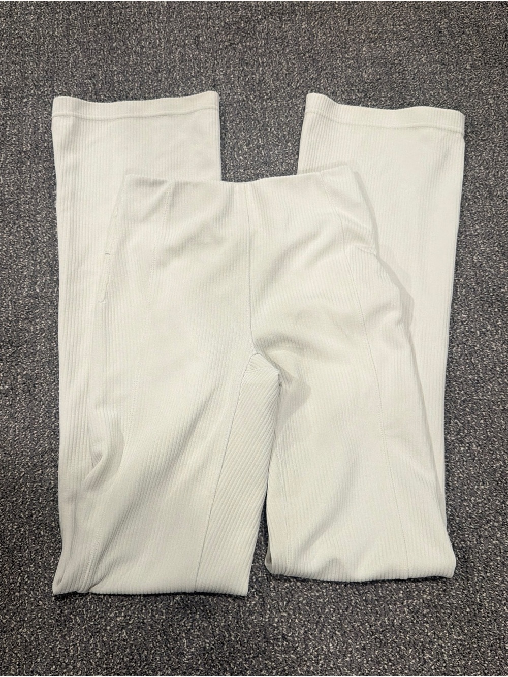lululemon athletica Ribbed White Boot Cut Flare Pants